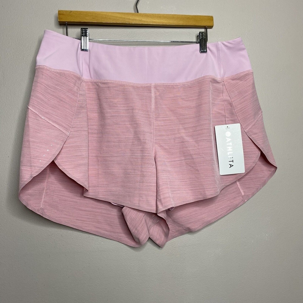 Athleta Run With It Textured 3.5" Short Space Dye Begonia Shorts Size 1X